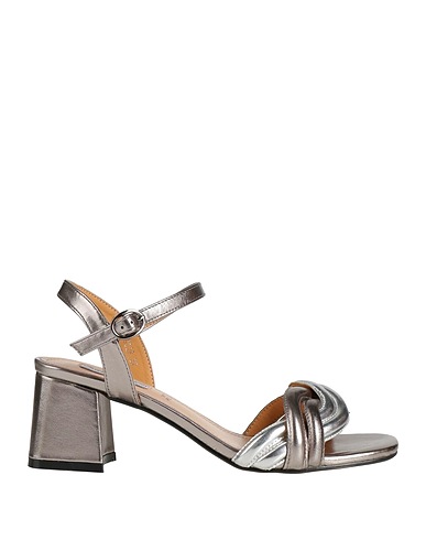 QUEEN HELENA Sandals Silver Textile fibres