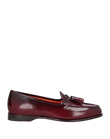 SANTONI Loafers Burgundy Leather