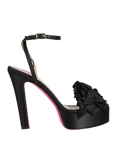 LUCIANO PADOVAN Sandals Black Textile fibers