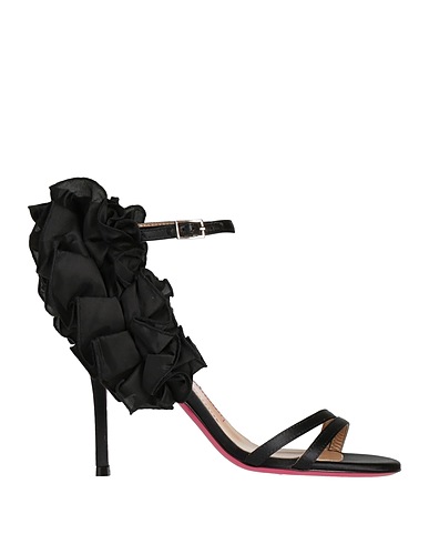 LUCIANO PADOVAN Sandals Black Textile fibers