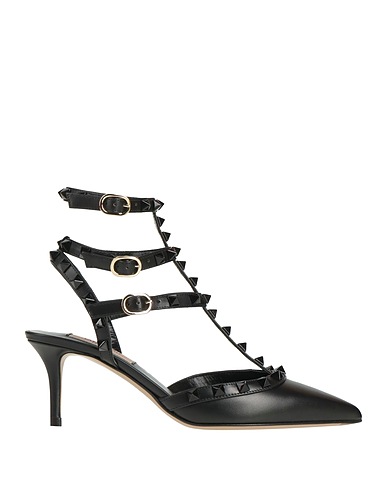 VALENTINO GARAVANI Court Black Leather, Plastic