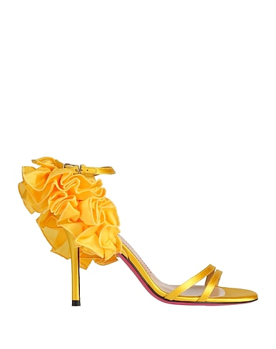 LUCIANO PADOVAN Sandali Giallo ocra Fibre tessili