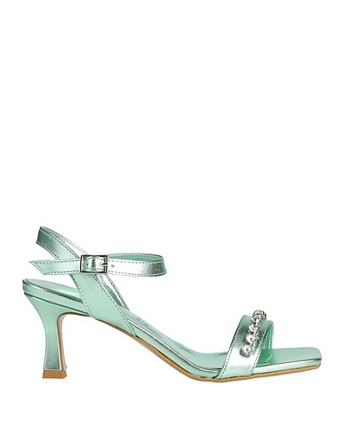 PREGUNTA Sandals Emerald green Textile fibres