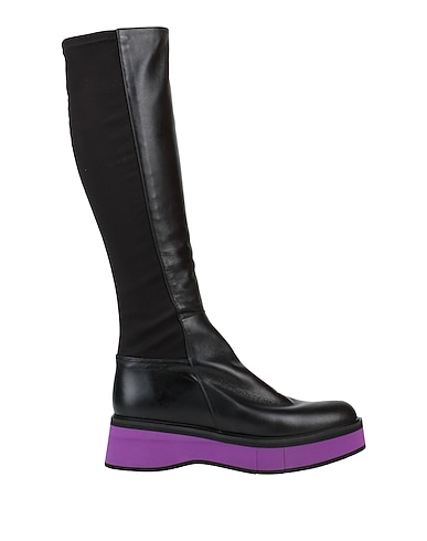 PALOMA BARCELÓ Boots NERO Leather, Elastic fibres