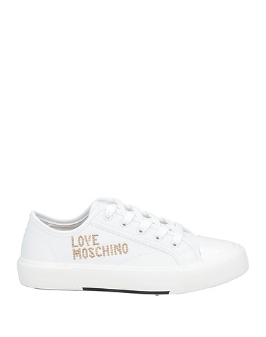 LOVE MOSCHINO Sneakers Bianco Pelle, Fibre tessili