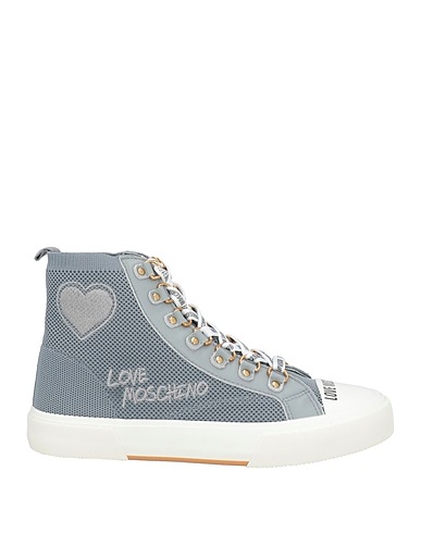LOVE MOSCHINO Sneakers Grey Textile fibres, Leather