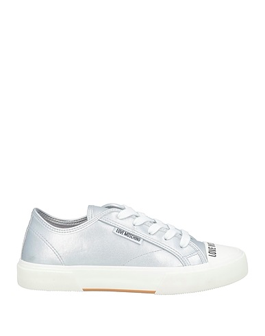 LOVE MOSCHINO Sneakers Silver Leather, Textile fibers