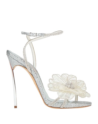CASADEI Sandals Silver Textile fibres
