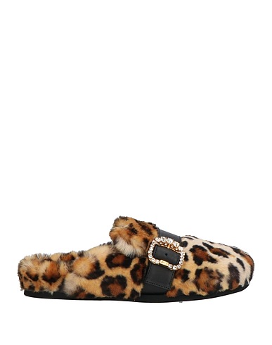 N°21 Mules and clogs Beige Leather, Textile fibres