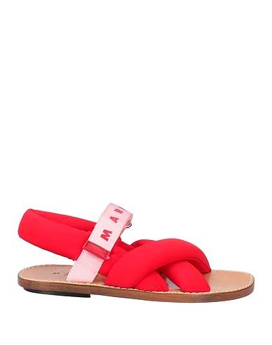 MARNI Sandali Rosso Fibre tessili