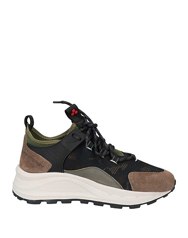 PEUTEREY Sneakers Khaki Leather, Textile fibres