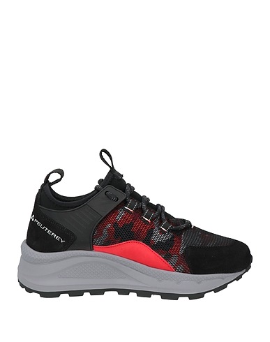 PEUTEREY Sneakers Black Leather, Textile fibres