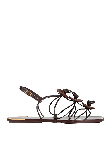 TORY BURCH Sandals Dark brown Leather