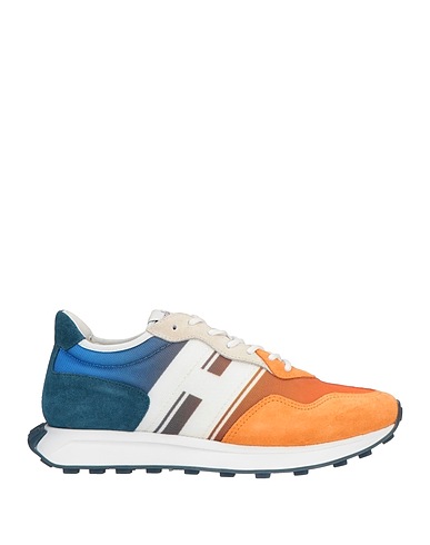 HOGAN Sneakers Orange Leather, Textile fibres