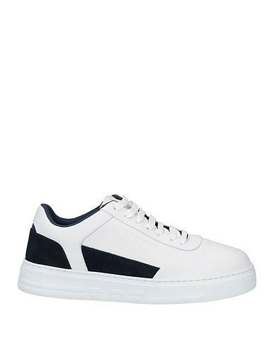 EMPORIO ARMANI Sneakers Weiß Leder, Gewebefasern