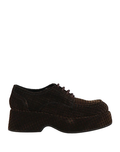 PONS QUINTANA Laced shoes Dark green Textile fibers