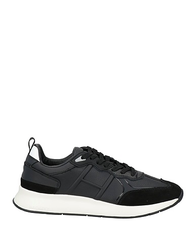 HACKETT Sneakers Black Leather, Textile fibers