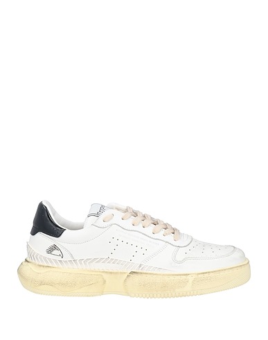 TRYPEE Sneakers White Leather, Textile fibers