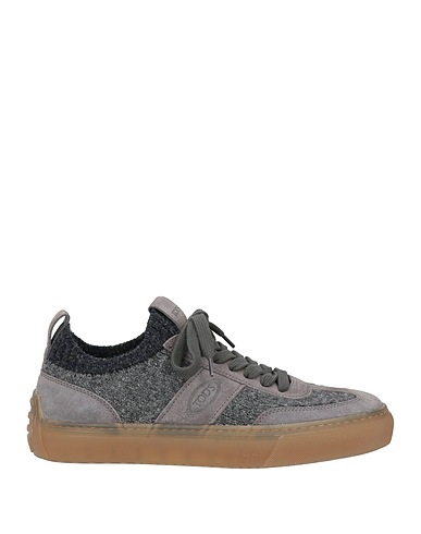 TOD'S Sneakers Grey Leather, Textile fibers