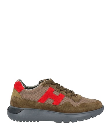 HOGAN Sneakers Khaki Leather, Textile fibres