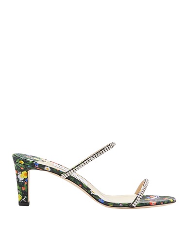 JIMMY CHOO Sandals Dark green Textile fibers