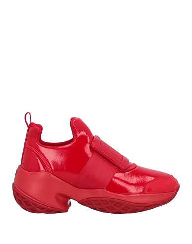ROGER VIVIER Sneakers Red Leather, Textile fibres