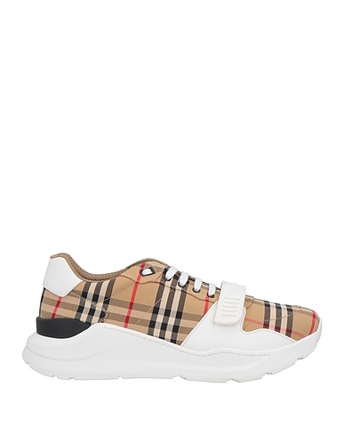 BURBERRY Sneakers Beige Cuir, Fibres textiles