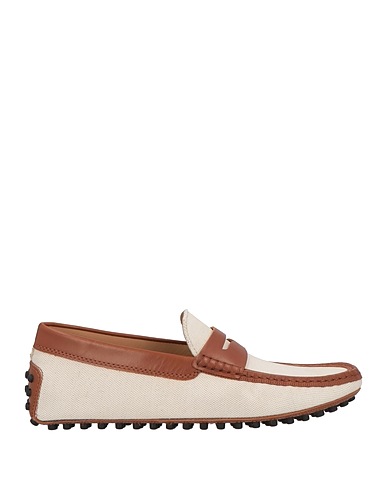 TOD'S Loafers Off white Cotton, Leather