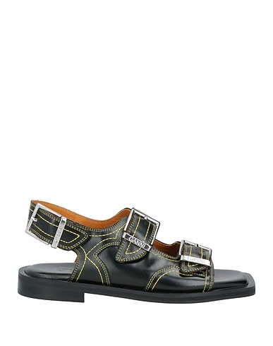 GANNI Sandalen Schwarz Leder
