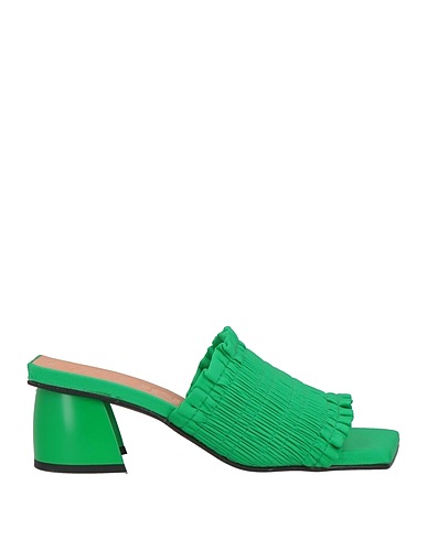 GANNI Sandals Green Textile fibres