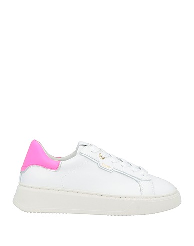 ED PARRISH Sneakers White Leather, Textile fibres