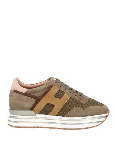 HOGAN Sneakers Military green Calfskin