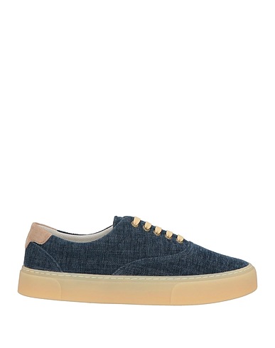 BRUNELLO CUCINELLI Sneakers Blue Textile fibers, Leather