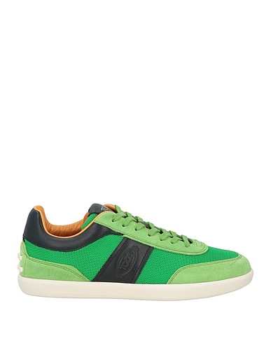 TOD'S Sneakers Green Leather, Textile fibres