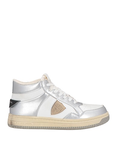PHILIPPE MODEL Sneakers Silver Leather, Textile fibers