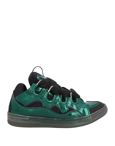 LANVIN Sneakers Emerald green 57% Polyester, 30% Calfskin, 13% Elastane