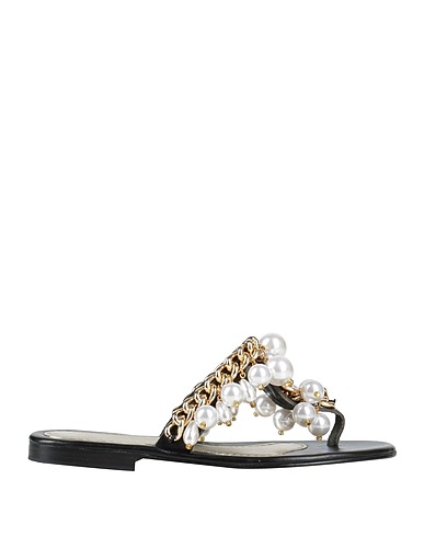 ELINA LINARDAKI Flip flops Black Leather