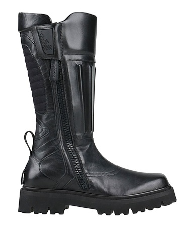 EMPORIO ARMANI Stiefelette Schwarz Leder, Gewebefasern