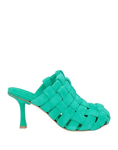 A.W.A.K.E. MODE Mules and clogs Emerald green Leather
