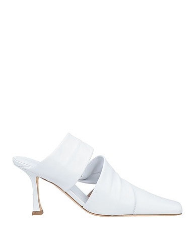 A.W.A.K.E. MODE Mules and clogs BIANCO Leather