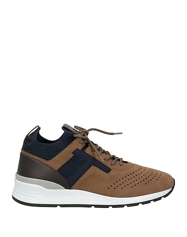 TOD'S NO_CODE Sneakers Khaki Leather, Textile fibres
