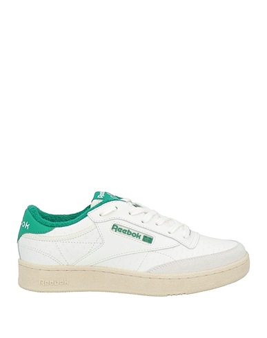 REEBOK Sneakers White Leather, Textile fibers