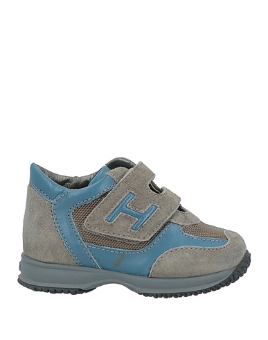 HOGAN Sneakers Grey Leather, Textile fibres