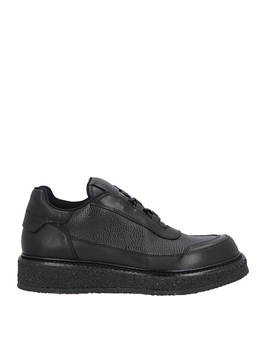 EMPORIO ARMANI Sneakers Black Leather, Textile fibres