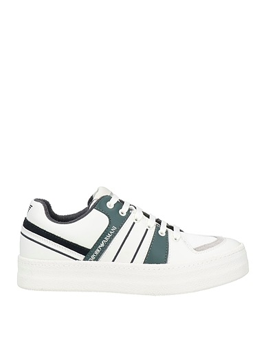 EMPORIO ARMANI Sneakers White 100% Cow leather, Polyurethane coated, Polyester