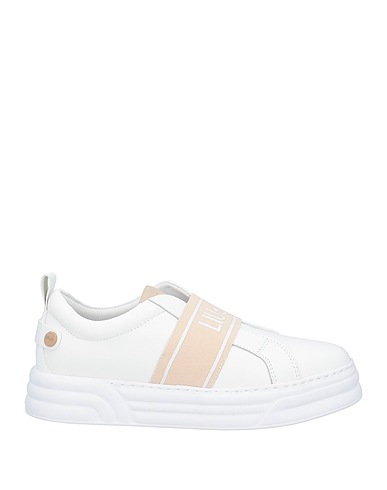 LIU •JO Sneakers White Leather, Textile fibers