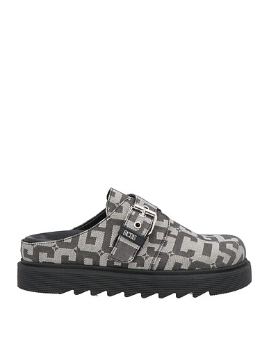GCDS Mules and clogs Charcoal Textile fibres, Leather