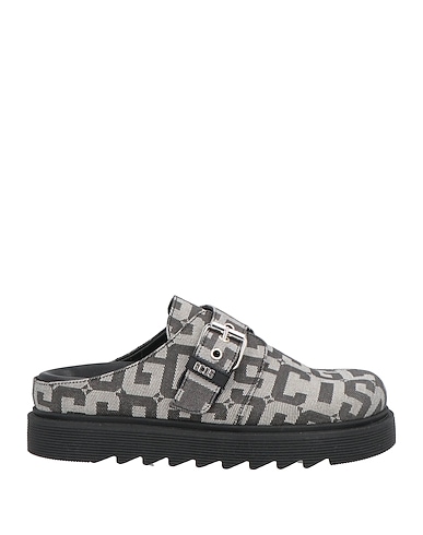 GCDS Mules and clogs ANTRACITE Textile fibers, Leather