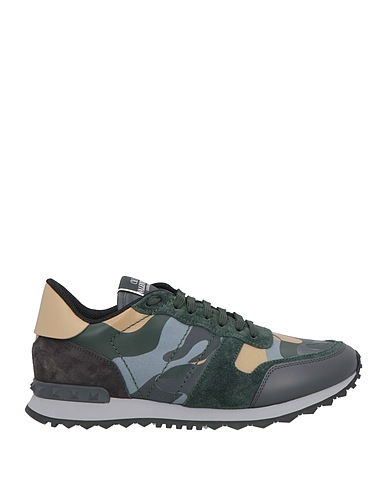VALENTINO GARAVANI Sneakers Black Leather, Textile fibers
