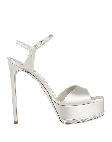 RENE' CAOVILLA Sandals Light grey Textile fibres